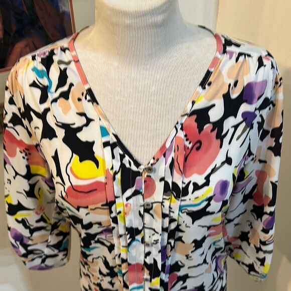 Yumi Kim Floral Multicolor Tiered Women's Top Size Medium - Picture 9 of 14